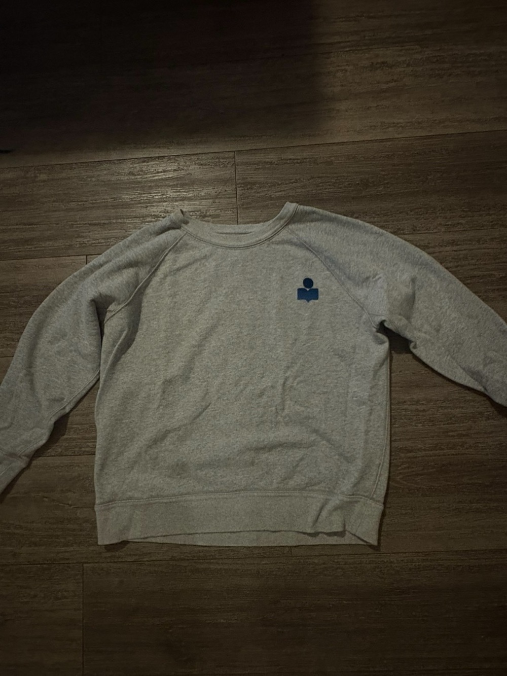 Women’s Isabel Marant Gray Crewneck Sweatshirt with Blue Logo